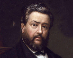 A color portrait of Charles Haddon Spurgeon in profile from the right side.